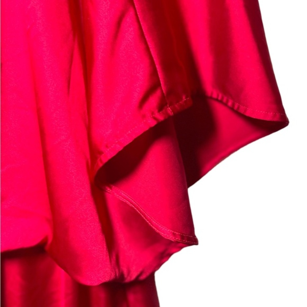 Cache Cherry Red One‎ Shoulder Ruched Dress - Picture 4 of 8